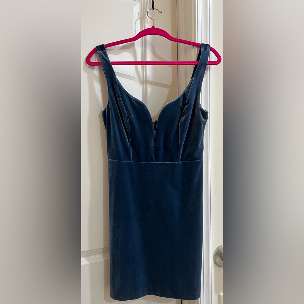 Express Velvet Blue Mini Dress - Picture 12 of 12